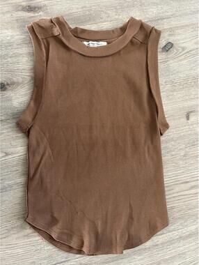 Free People We The Free Brown Kate Tank Tee Top Size Large